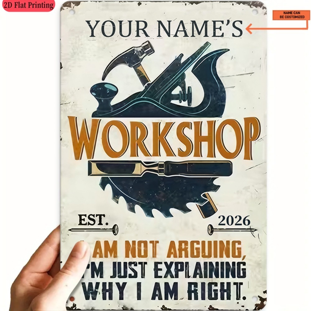 Workshop Tools And Names - [2D plat] 1 stuk metalen bord