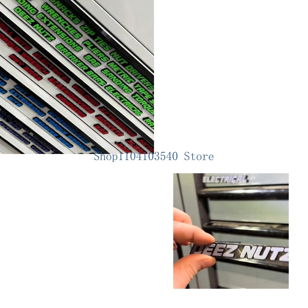 Workshop Tools And Names - 02DC Garage Tool Labels Zelfklevende 3D-geprinte