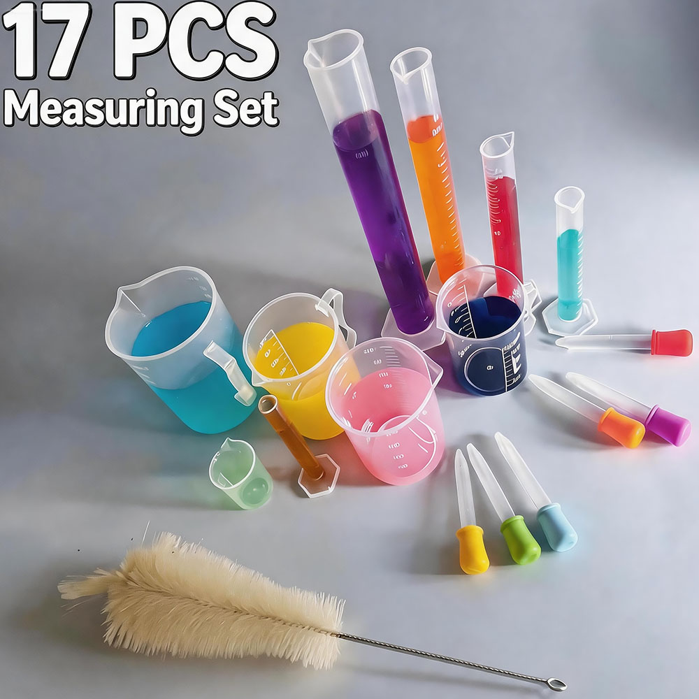 Tools Youtube - 17-delige plastic maatbekers en druppelaarset met