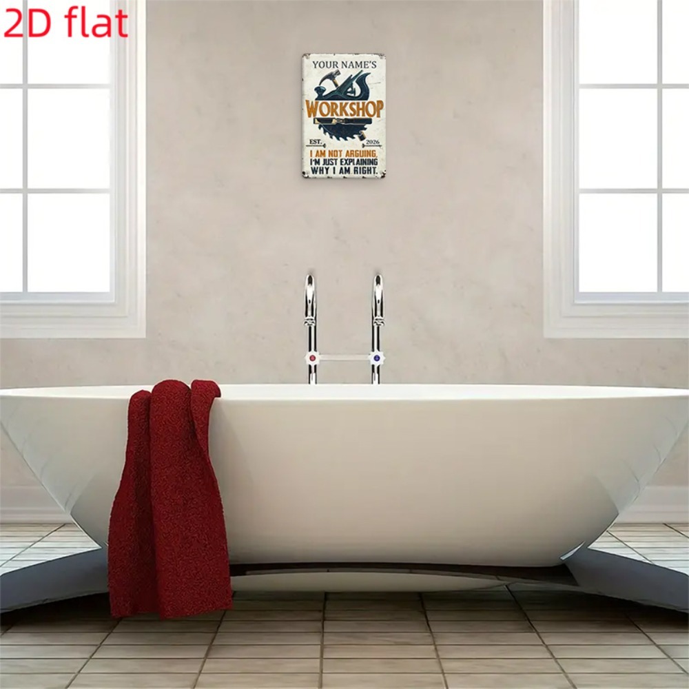 [2D plat] 1 stuk metalen bord  - Workshop Tools And Names recensie en prijs