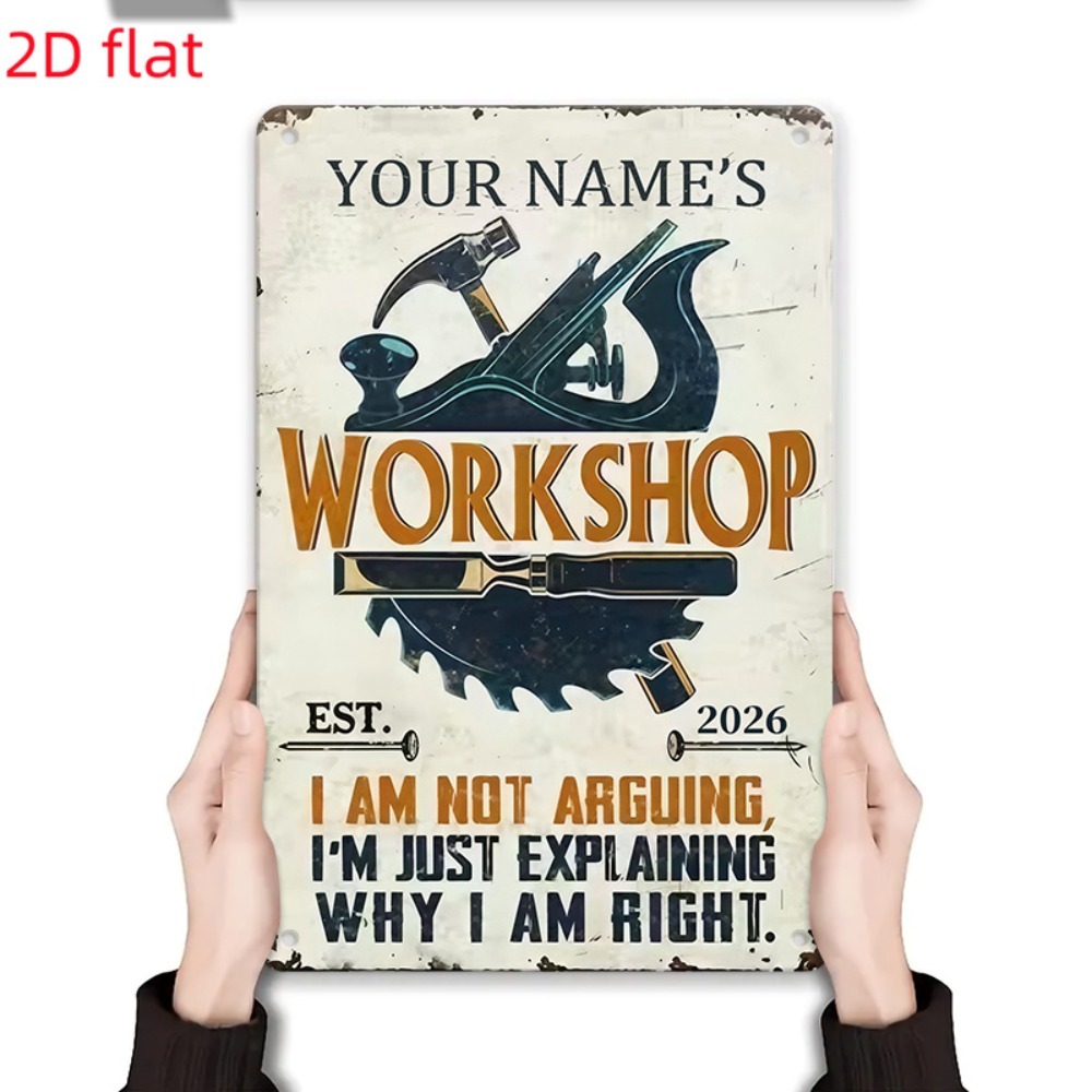 [2D plat] 1 stuk metalen bord  - Workshop Tools And Names recensie en prijs