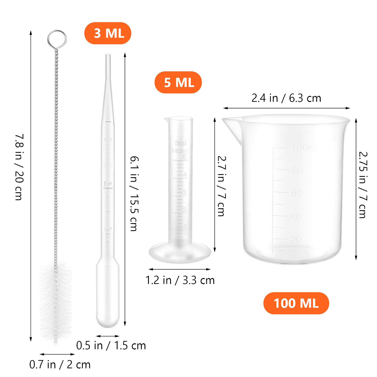 1 set plastic metrische cilind - Tools Youtube recensie en prijs