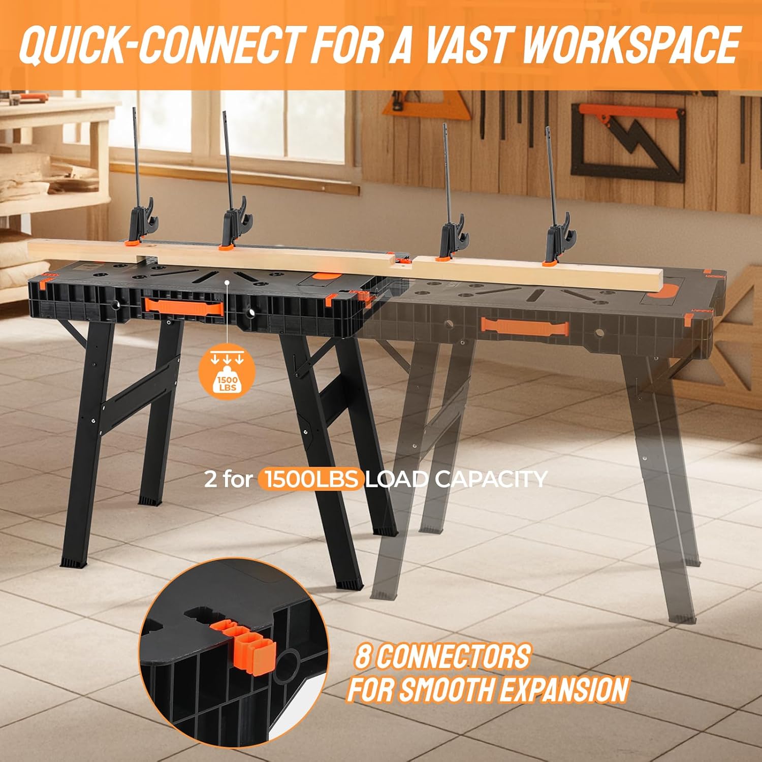 Inklapbare werkbank met klemme - Workbench Portable Fold recensie en prijs